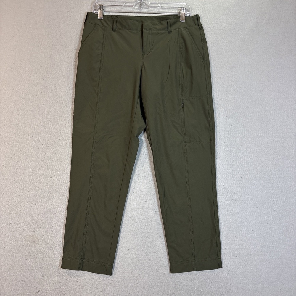 Kirkland Pants Womens Size 6 Green Cropped Performance Pockets Travel Pant